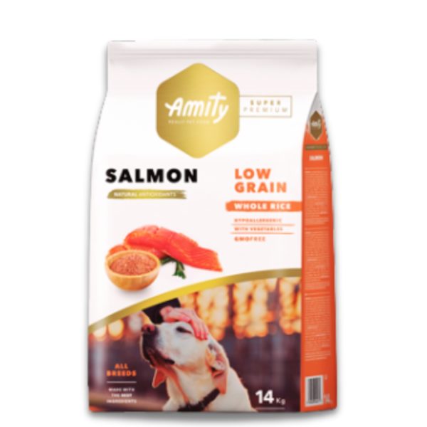 AMITY SUPER PREMIUM SALMON LOW GRAIN WHOLE RICE 14KG