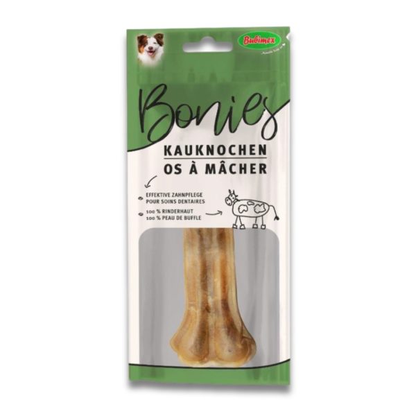 BUGIMAX BONIES KAUKNOCHEN OS À MÂCHER  EFFEKTIVE ZAHNPFLEGE POUR SOINS DENTAIRES 100 % RINDERHAUT 100 % PEAU DE BUFFLE