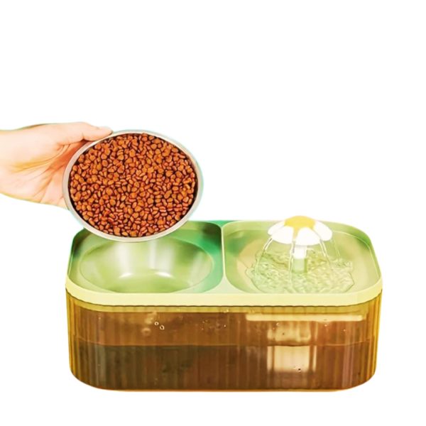 AUTOMATIC CAT WATER FOUNTAIN WITH STAINLESS STEEL FOOOBOWL ELEVATED CAT