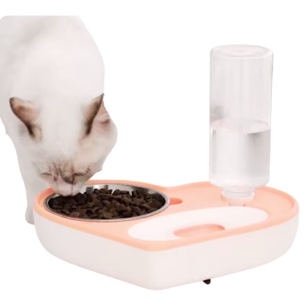 ROYAL AUTOMATIC PET CAT DOG FOOD AND WATER BOWL SET WATER FOOD DISPENSER PINK