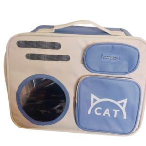 MESH-VIEW, LARGE CAPACITY WATERPROOF CAT CARRIER BACKPACK - BREATHABLE, FOLDABLE PET TRAVEL BAG WITH MULTIPLE MESH HOLES & ZIP CLOSURE