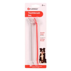 TARA LARGE & SMALL 2 PCS TOOTHBRUSH SET RED/GREY 2.5X1.5X21CM