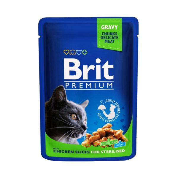 BRIT PREMIUM CAT POUCH CHICKEN FOR STERILISED CATS 100G