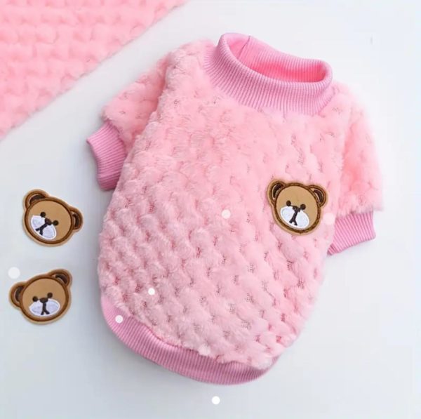 WINTER WARM BEAR PRINT PET HOODIE FOR DOGS & CATS