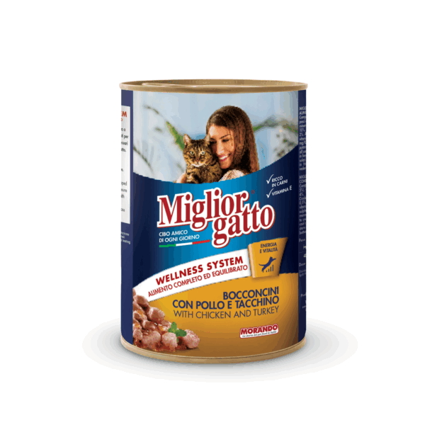 MIGLIOR GATTO CHICKEN AND TURKEY SHREDDED CAT CANNED FOOD