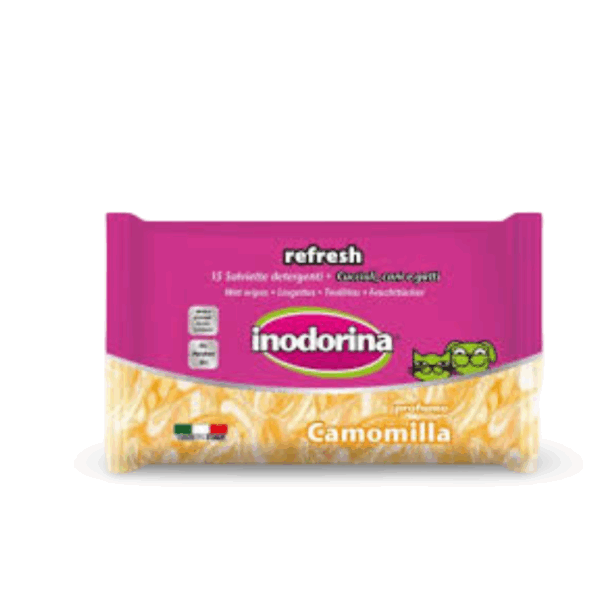 INODORINA REFRESH POCKET WIPES WITH CHAMOMILE (15 PCS)