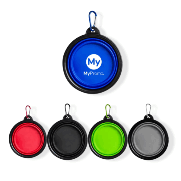 FOLDABLE DOG BOWL | PLASTIC | 450 ML. | INCL. MATCHING COLOUR CARABINER